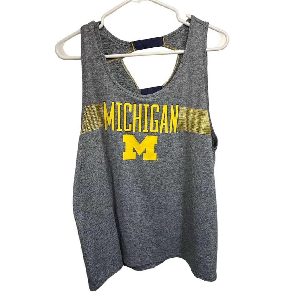 Michigan Wolverines Unisex Gray Tank Top 2XL Heathered Sports Casual